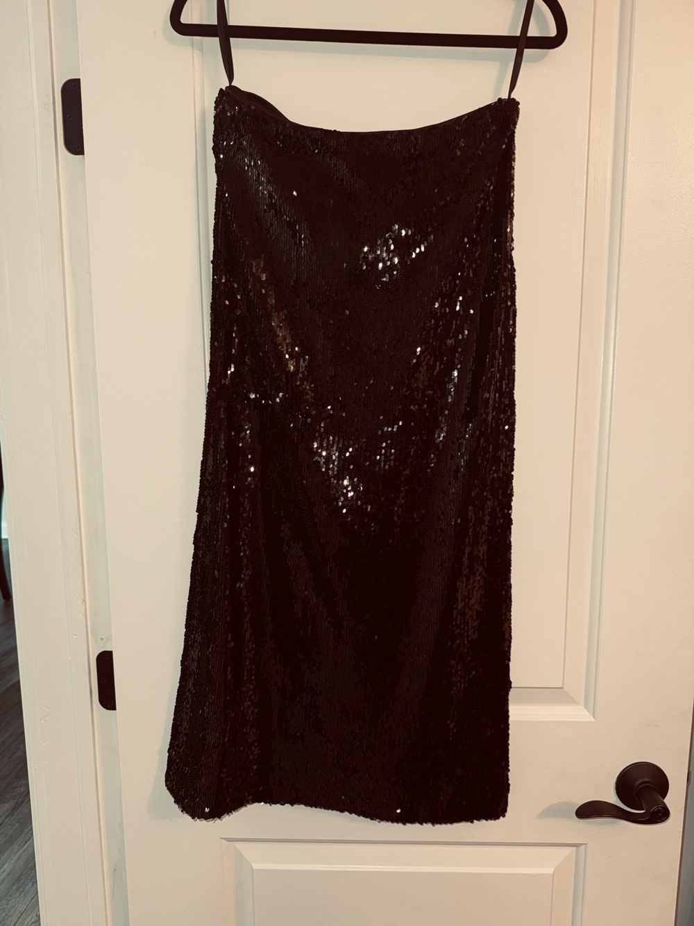 ANTONIO MELANI Black Sequin Midi Skirt